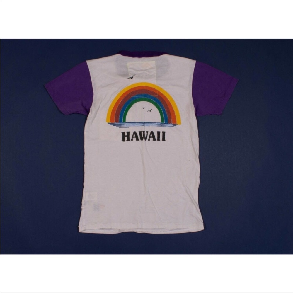 Aviator Nation White Short Sleeve Hawaii Tee T Shirt Top Small